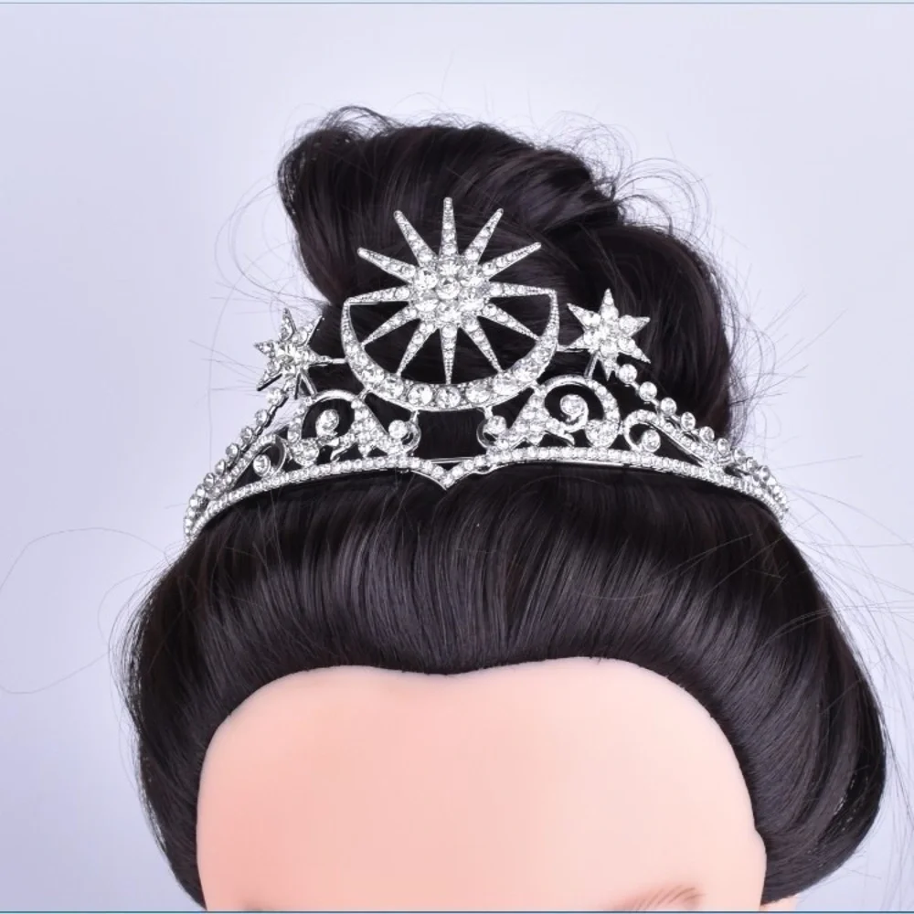 Star soldier silver tiara hair accessories for girls women birthday present